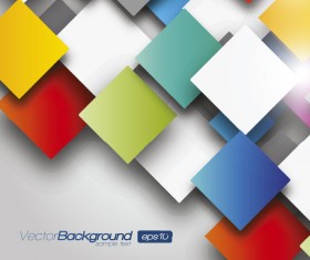 3D Color Geometric shapes vector background