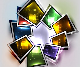 Sparkling Glass elements background vector 03