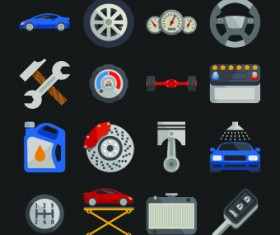 Auto service design elements vector 02