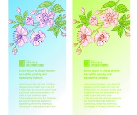 Bamboo with Flowers vector background 02