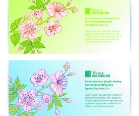 Bamboo with Flowers vector background 04