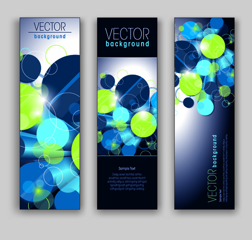 Blue Style Vertical banner vector 01