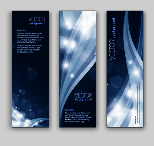 Blue Style Vertical banner vector 03