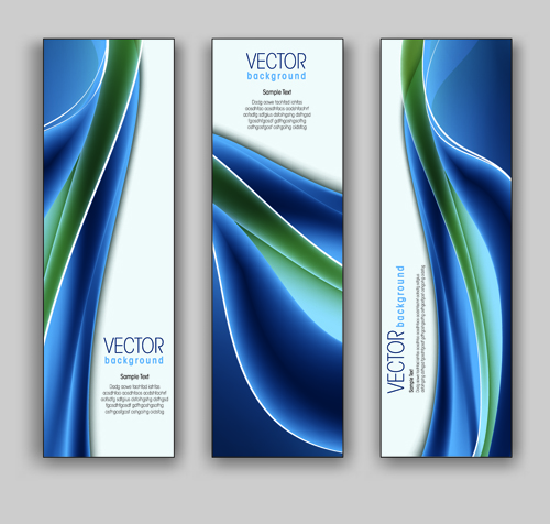 Blue Style Vertical banner vector 04