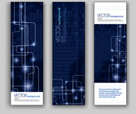 Blue Style Vertical banner vector 05