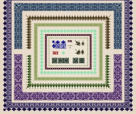 Vintage Border pattern design vector 03