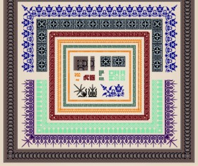 Vintage Border pattern design vector 04