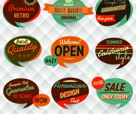 Vintage Bubbles labels vector 01