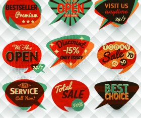 Vintage Bubbles labels vector 02