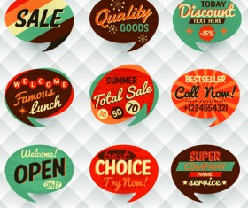 Vintage Bubbles labels vector 04