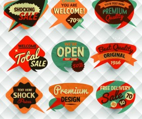 Vintage Bubbles labels vector 05