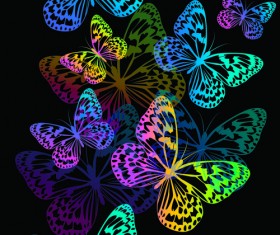 Colorful Butterflies design vector 01