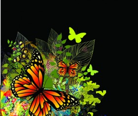 Colorful Butterflies design vector 04