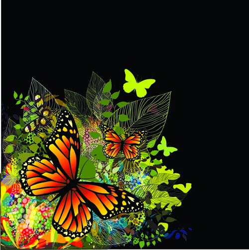 Colorful Butterflies design vector 04