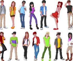 Different Cartoon people design vector 02