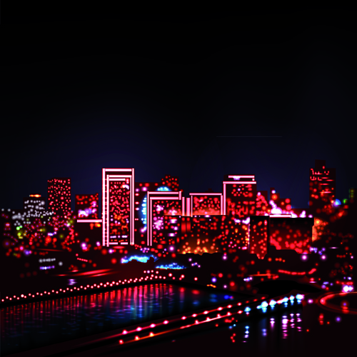 Night City with Neon design vector 01