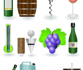 Drinks food vector set 02