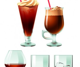 Drinks food vector set 04
