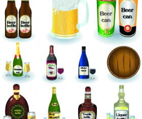 Drinks food vector set 06