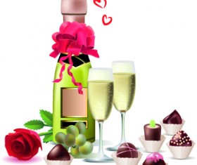 Drinks food vector set 08