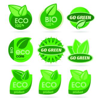 ECO labels and logos vector set 02