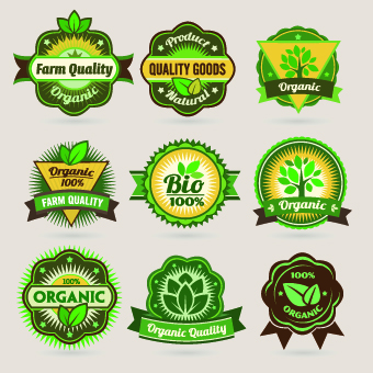 ECO labels and logos vector set 03