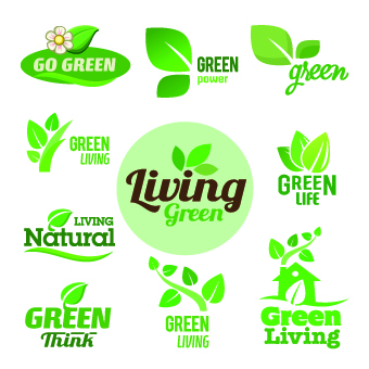 ECO labels and logos vector set 05