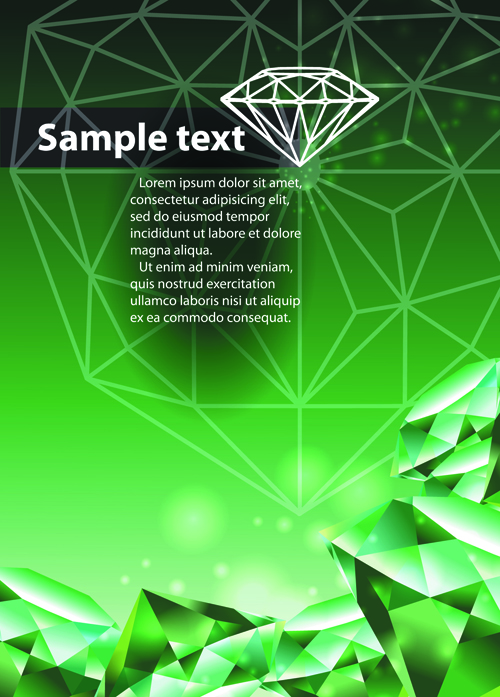 Green Diamond Backgrounds vector 01 - Vector Background free download