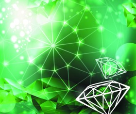 Green Diamond Backgrounds vector 03