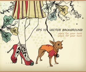 Fashion Girl elements vector set 01