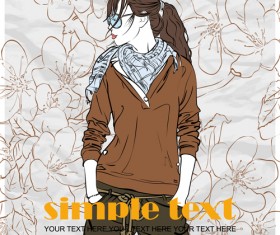 Fashion Girl elements vector set 05