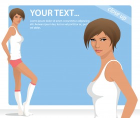 Fashion Girl elements vector set 06