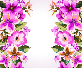 Watercolor Flowers vector 01