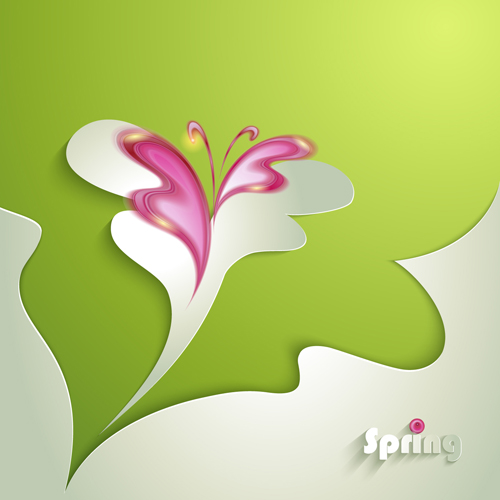 Vivid Paper Flowers design vector 03