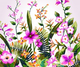 Watercolor Flowers vector 04