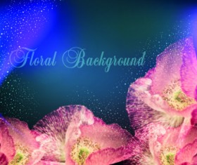 Halation Flowers vector backgrounds 01