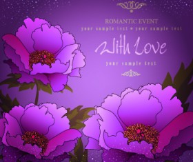 Halation Flowers vector backgrounds 05