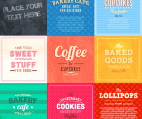 Cute Food Labels design vector 04