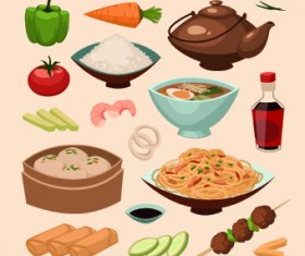 Various Food elements vector set 02