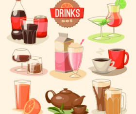 Various Food elements vector set 05