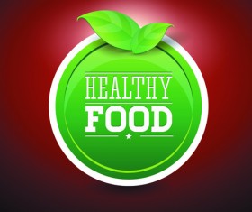 Creative Healthy Food Labels vector 02