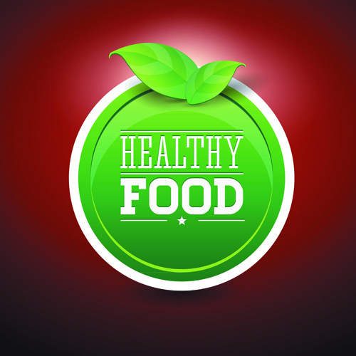 Creative Healthy Food Labels vector 02 free download