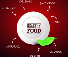 Creative Healthy Food Labels vector 03