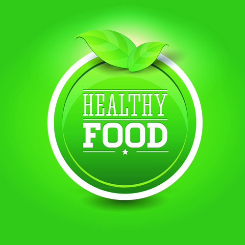 Creative Healthy Food Labels vector 05