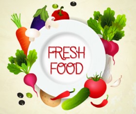 Fresh food labels design vector 01
