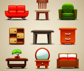 Vector Furniture Icons set 01