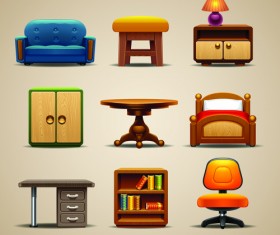 Vector Furniture Icons set 02