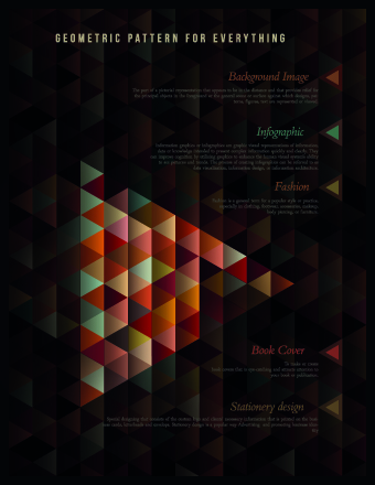 Geometric shapes Dark backgrounds vector 02