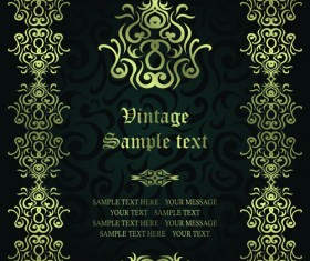 Golden Ornaments with Black Backgrounds vector 04