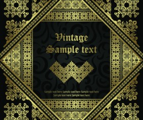 luxurious Golden vintage patterns background 03